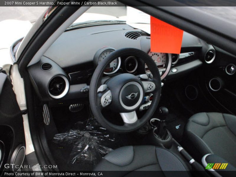 Pepper White / Carbon Black/Black 2007 Mini Cooper S Hardtop