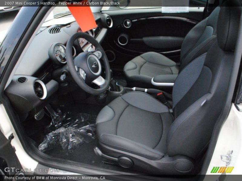 Pepper White / Carbon Black/Black 2007 Mini Cooper S Hardtop