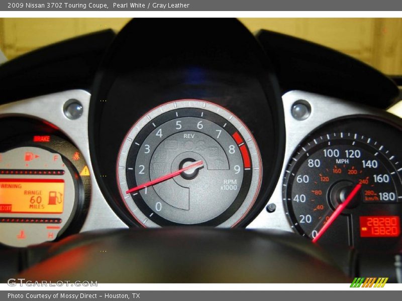 Pearl White / Gray Leather 2009 Nissan 370Z Touring Coupe