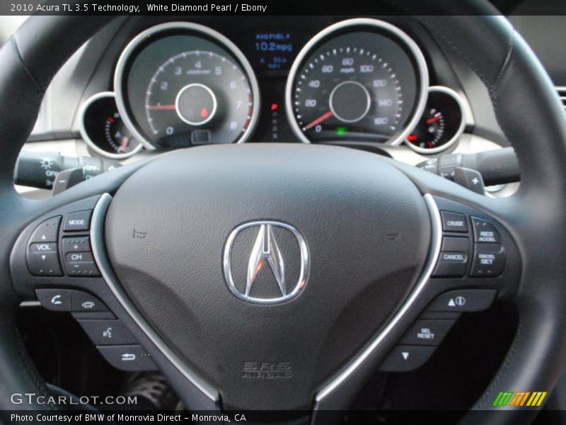 White Diamond Pearl / Ebony 2010 Acura TL 3.5 Technology