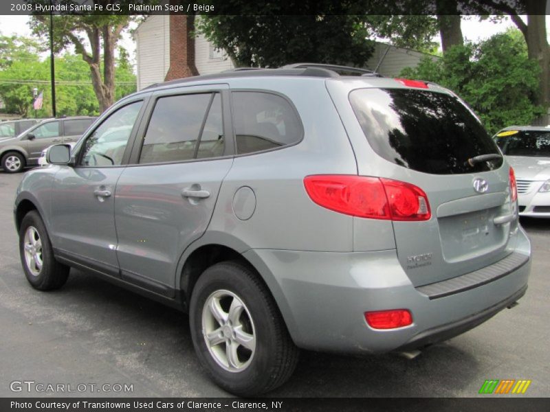 Platinum Sage / Beige 2008 Hyundai Santa Fe GLS