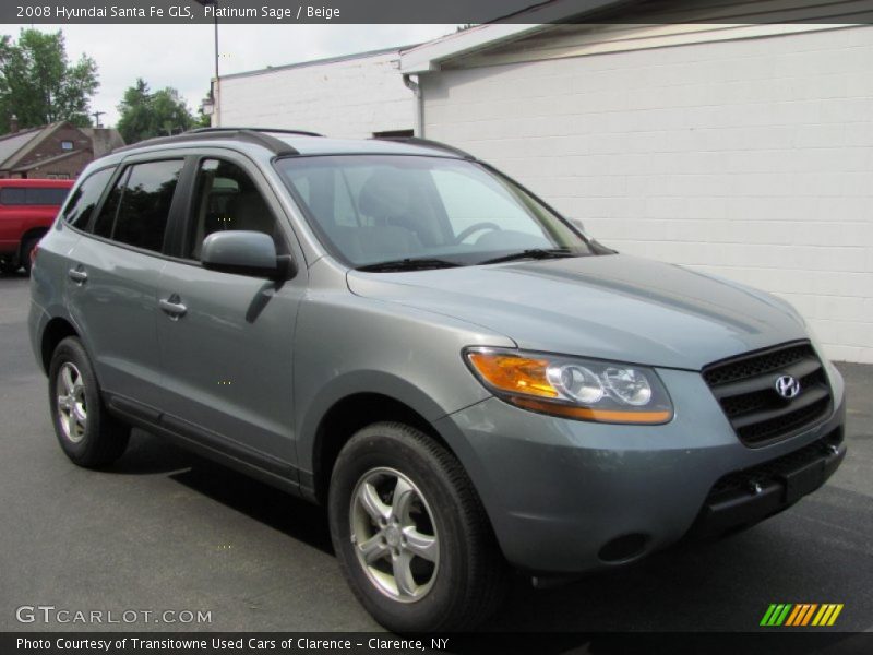 Platinum Sage / Beige 2008 Hyundai Santa Fe GLS