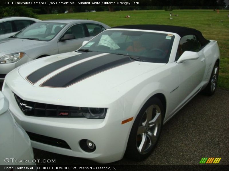Summit White / Inferno Orange/Black 2011 Chevrolet Camaro LT/RS Convertible