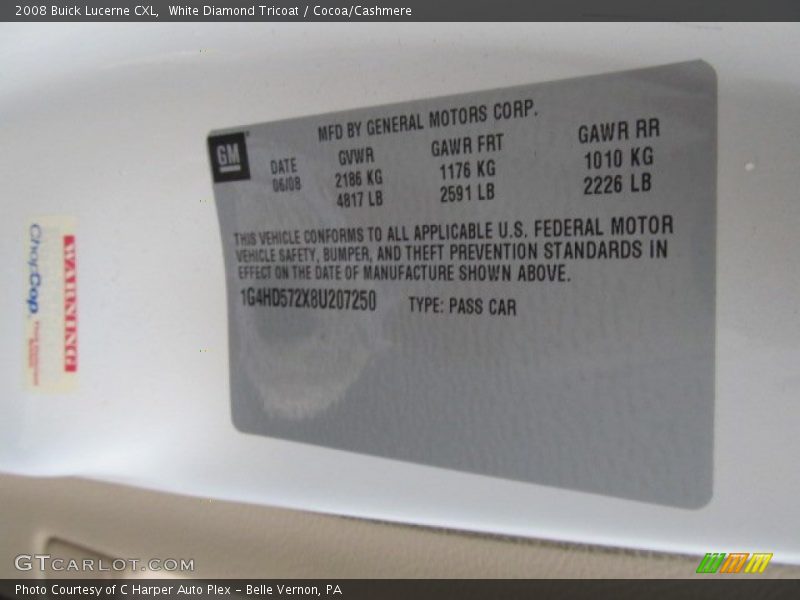 White Diamond Tricoat / Cocoa/Cashmere 2008 Buick Lucerne CXL
