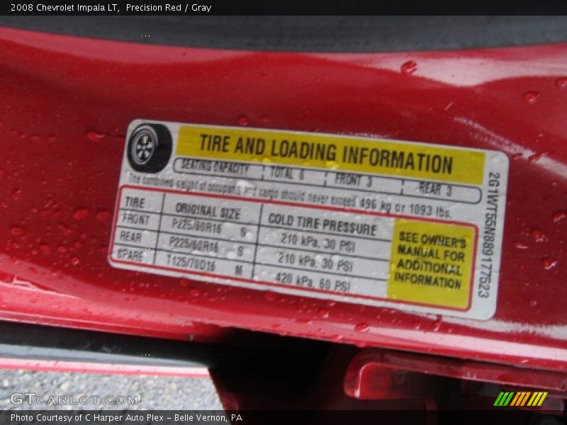 Precision Red / Gray 2008 Chevrolet Impala LT