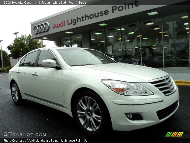 White Satin Pearl / Beige 2009 Hyundai Genesis 4.6 Sedan