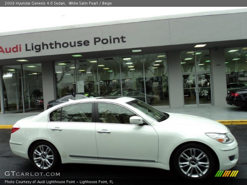 White Satin Pearl / Beige 2009 Hyundai Genesis 4.6 Sedan