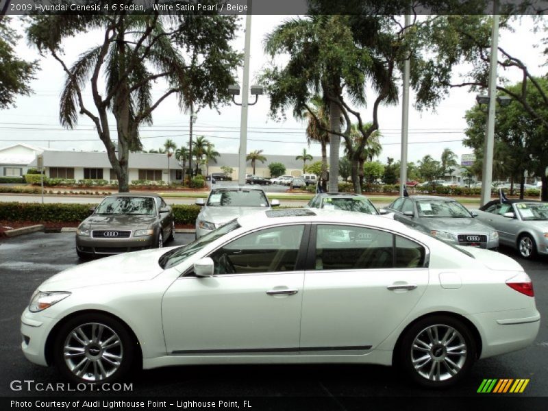 White Satin Pearl / Beige 2009 Hyundai Genesis 4.6 Sedan