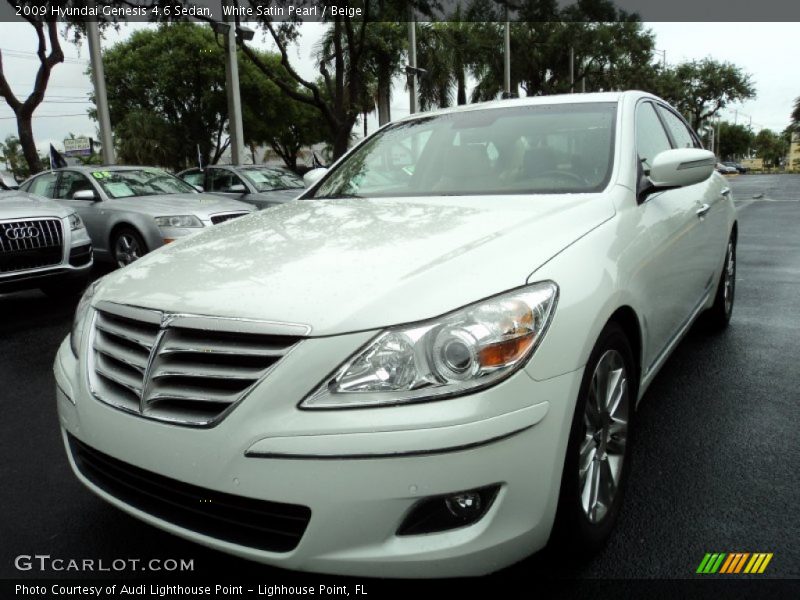 White Satin Pearl / Beige 2009 Hyundai Genesis 4.6 Sedan