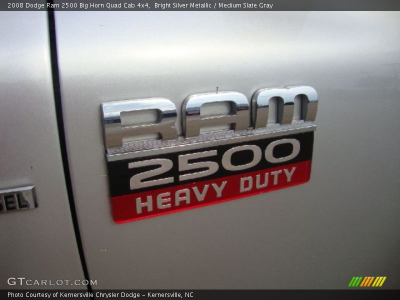 Bright Silver Metallic / Medium Slate Gray 2008 Dodge Ram 2500 Big Horn Quad Cab 4x4
