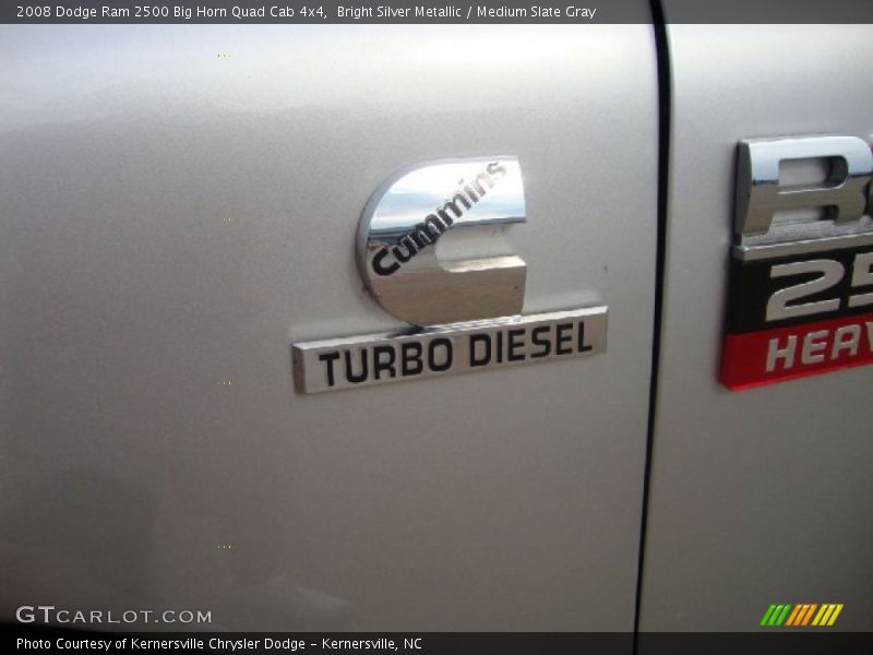Bright Silver Metallic / Medium Slate Gray 2008 Dodge Ram 2500 Big Horn Quad Cab 4x4