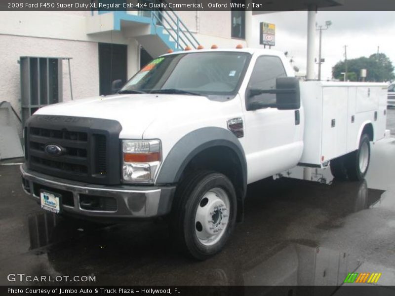 Oxford White / Tan 2008 Ford F450 Super Duty XL Regular Cab 4x4 Dually Commerical