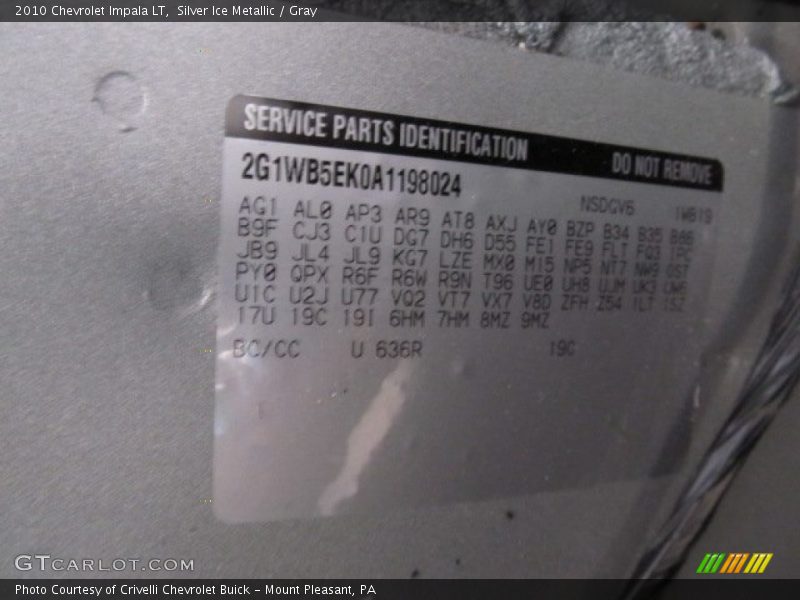 Silver Ice Metallic / Gray 2010 Chevrolet Impala LT