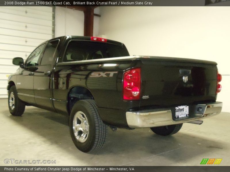 Brilliant Black Crystal Pearl / Medium Slate Gray 2008 Dodge Ram 1500 SXT Quad Cab