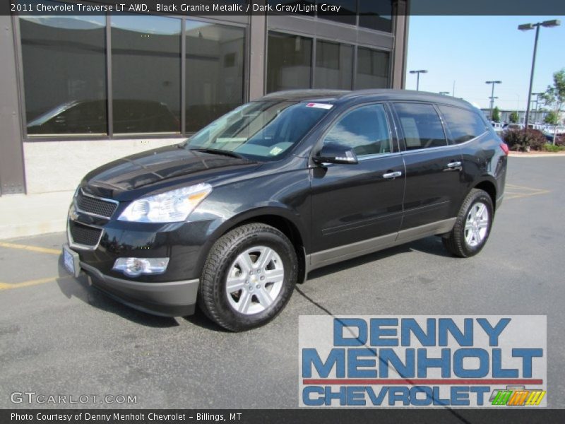 Black Granite Metallic / Dark Gray/Light Gray 2011 Chevrolet Traverse LT AWD