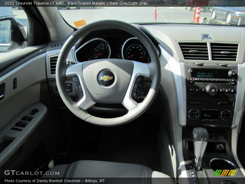 Black Granite Metallic / Dark Gray/Light Gray 2011 Chevrolet Traverse LT AWD