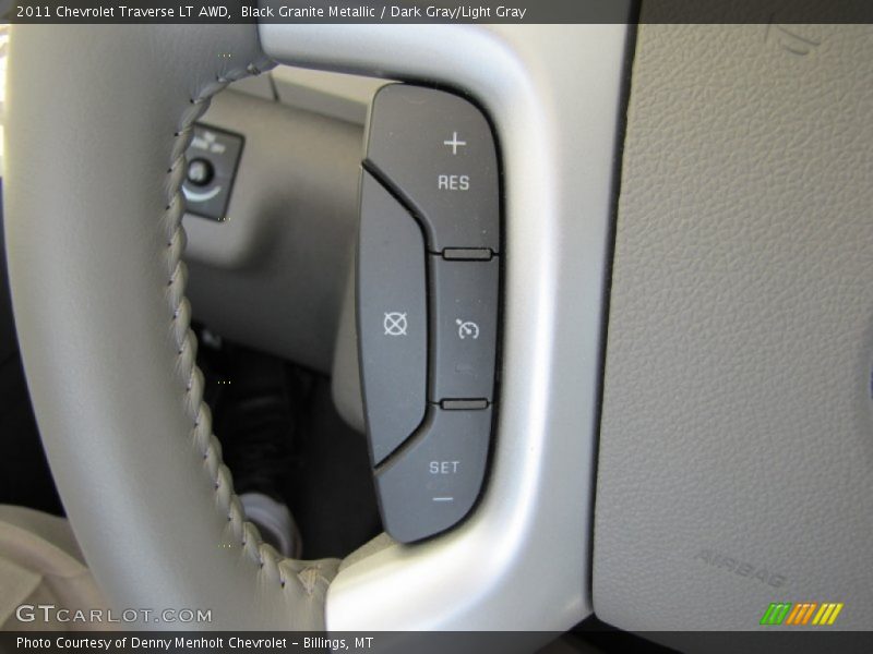 Black Granite Metallic / Dark Gray/Light Gray 2011 Chevrolet Traverse LT AWD