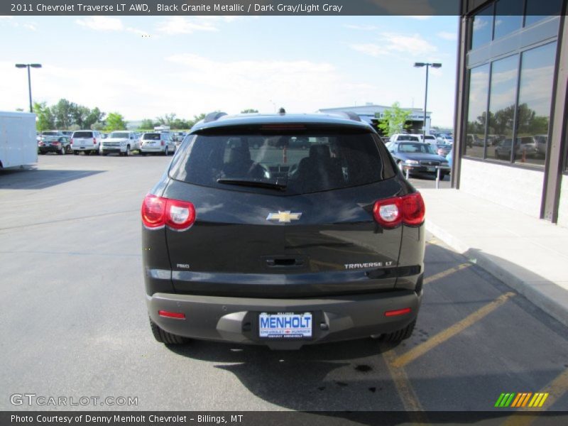 Black Granite Metallic / Dark Gray/Light Gray 2011 Chevrolet Traverse LT AWD
