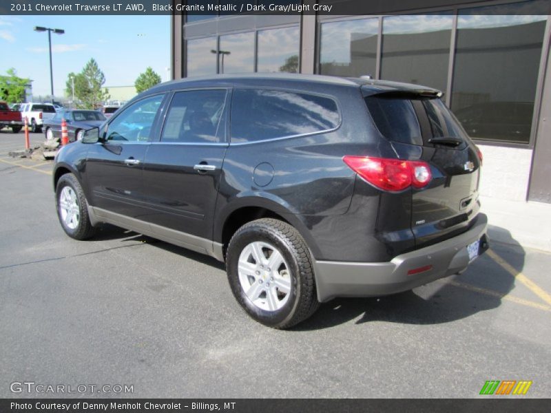Black Granite Metallic / Dark Gray/Light Gray 2011 Chevrolet Traverse LT AWD