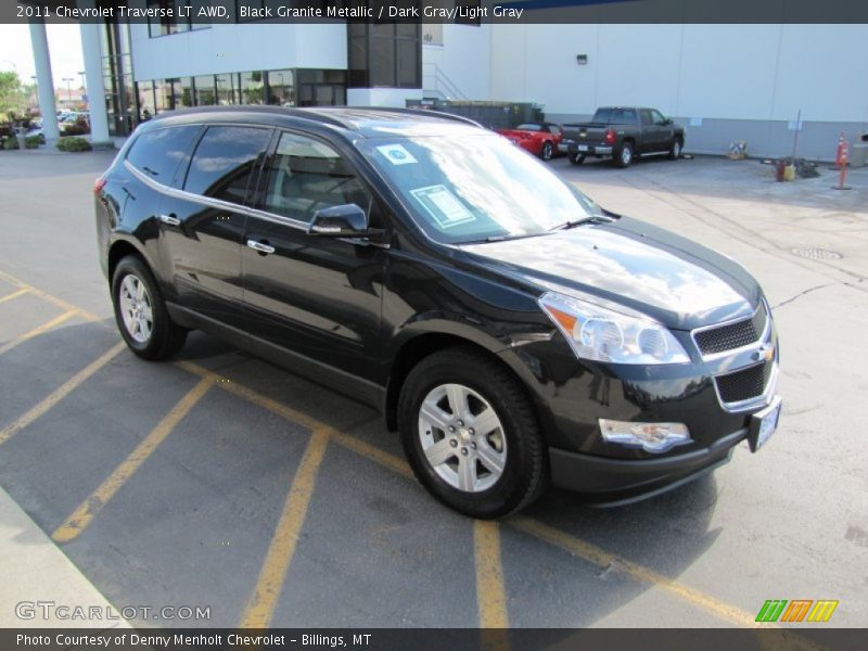 Black Granite Metallic / Dark Gray/Light Gray 2011 Chevrolet Traverse LT AWD