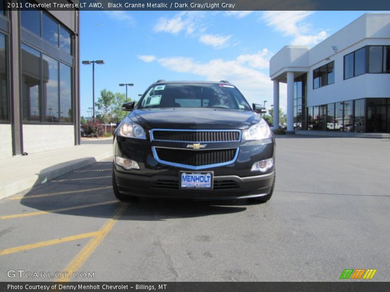 Black Granite Metallic / Dark Gray/Light Gray 2011 Chevrolet Traverse LT AWD