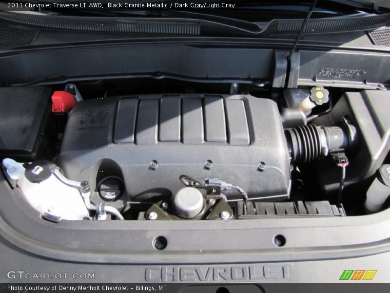Black Granite Metallic / Dark Gray/Light Gray 2011 Chevrolet Traverse LT AWD