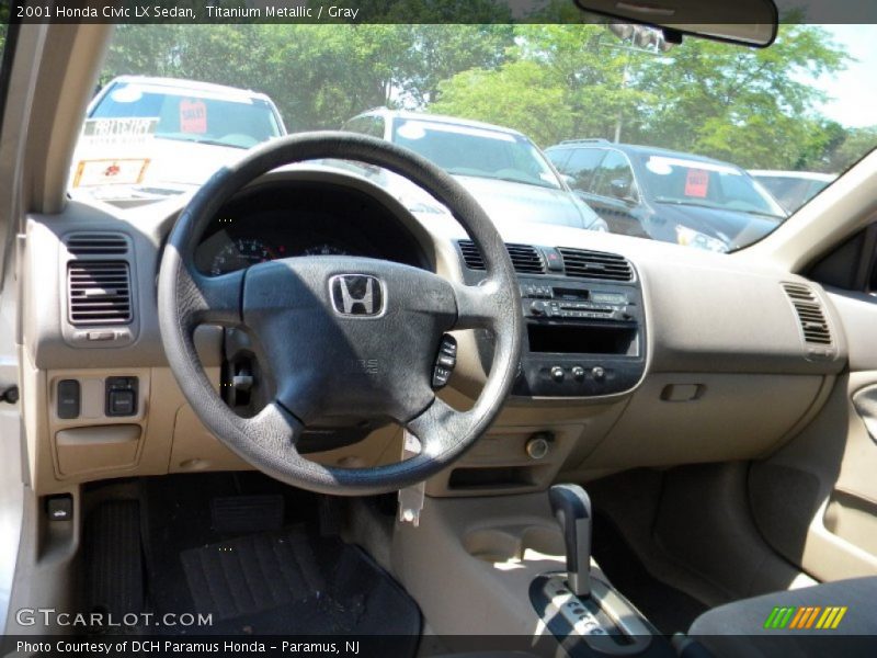 Titanium Metallic / Gray 2001 Honda Civic LX Sedan
