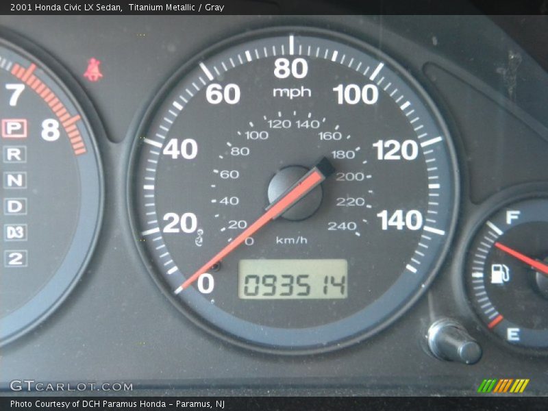 Titanium Metallic / Gray 2001 Honda Civic LX Sedan