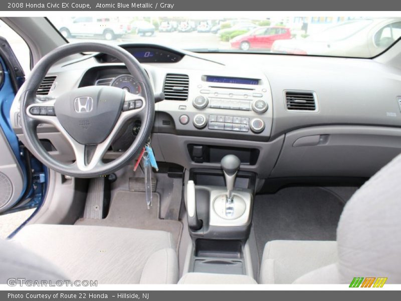 Atomic Blue Metallic / Gray 2008 Honda Civic EX Coupe