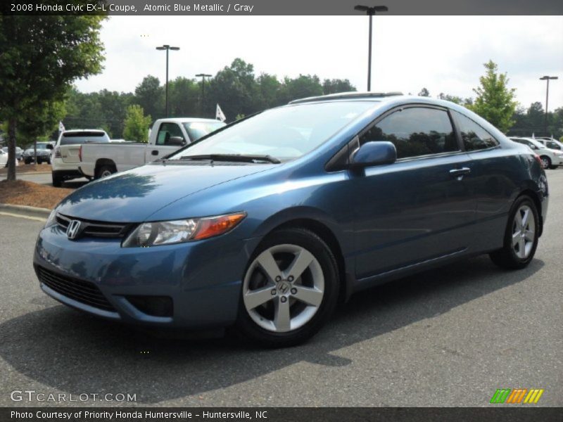 Atomic Blue Metallic / Gray 2008 Honda Civic EX-L Coupe
