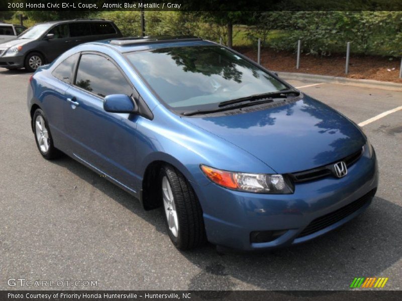 Atomic Blue Metallic / Gray 2008 Honda Civic EX-L Coupe