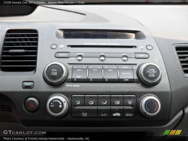 Atomic Blue Metallic / Gray 2008 Honda Civic EX-L Coupe