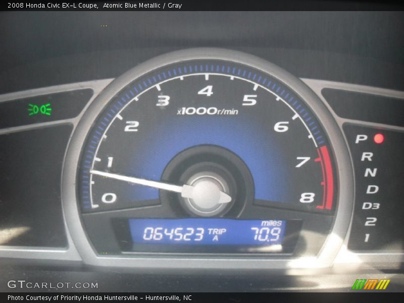 Atomic Blue Metallic / Gray 2008 Honda Civic EX-L Coupe