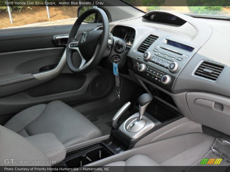 Atomic Blue Metallic / Gray 2008 Honda Civic EX-L Coupe