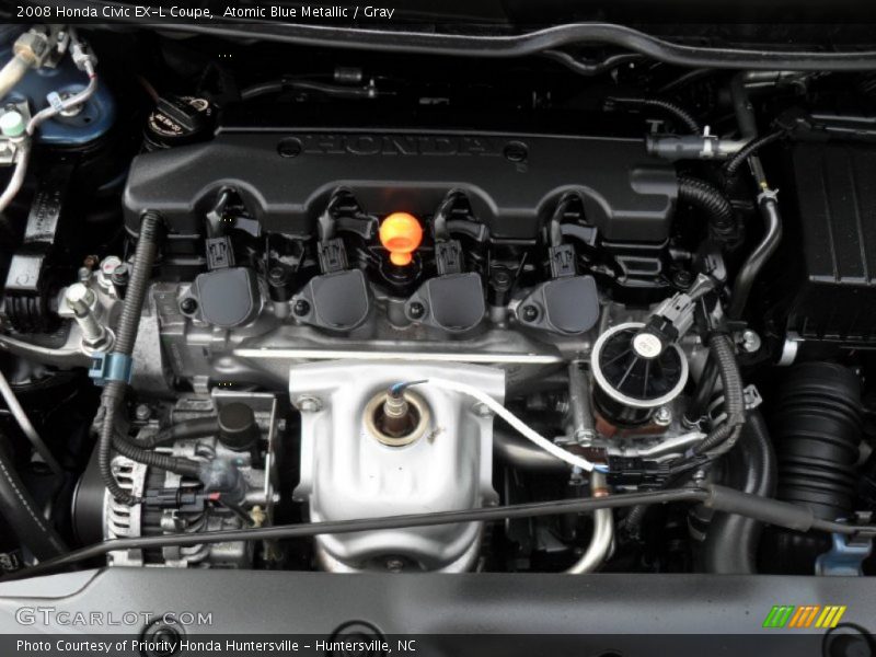 Atomic Blue Metallic / Gray 2008 Honda Civic EX-L Coupe