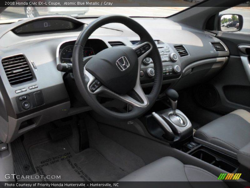 Atomic Blue Metallic / Gray 2008 Honda Civic EX-L Coupe