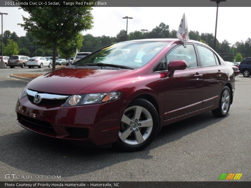 Tango Red Pearl / Black 2011 Honda Civic LX-S Sedan