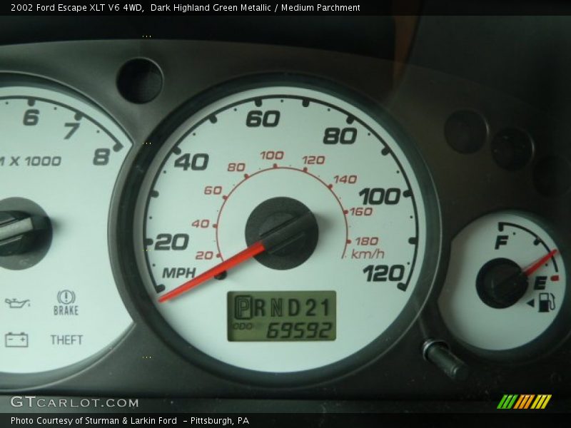 Dark Highland Green Metallic / Medium Parchment 2002 Ford Escape XLT V6 4WD