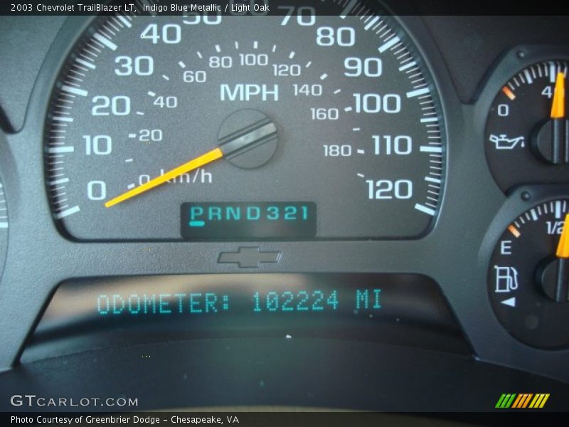 Indigo Blue Metallic / Light Oak 2003 Chevrolet TrailBlazer LT