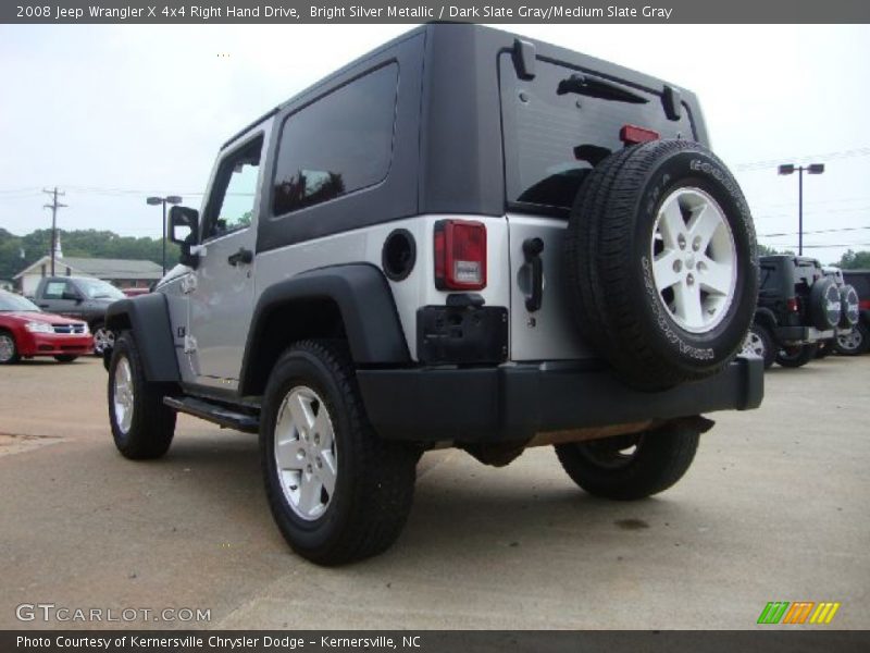Bright Silver Metallic / Dark Slate Gray/Medium Slate Gray 2008 Jeep Wrangler X 4x4 Right Hand Drive