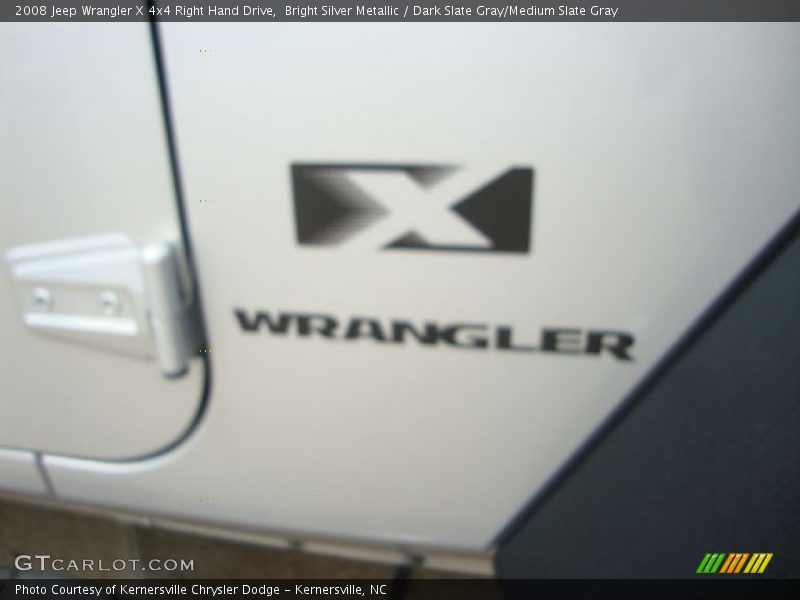 Bright Silver Metallic / Dark Slate Gray/Medium Slate Gray 2008 Jeep Wrangler X 4x4 Right Hand Drive