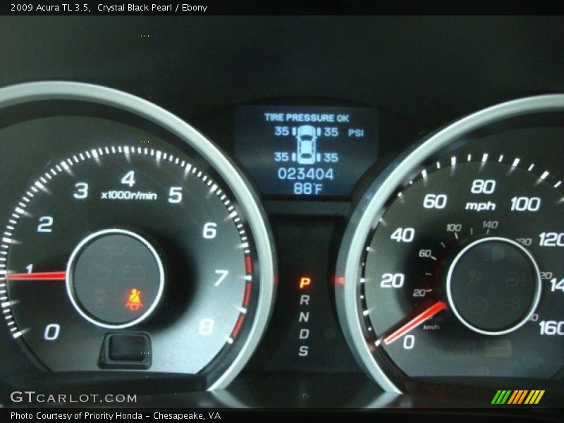 Crystal Black Pearl / Ebony 2009 Acura TL 3.5