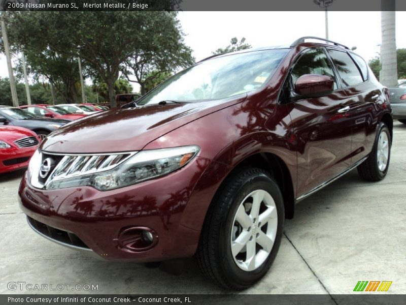 Merlot Metallic / Beige 2009 Nissan Murano SL