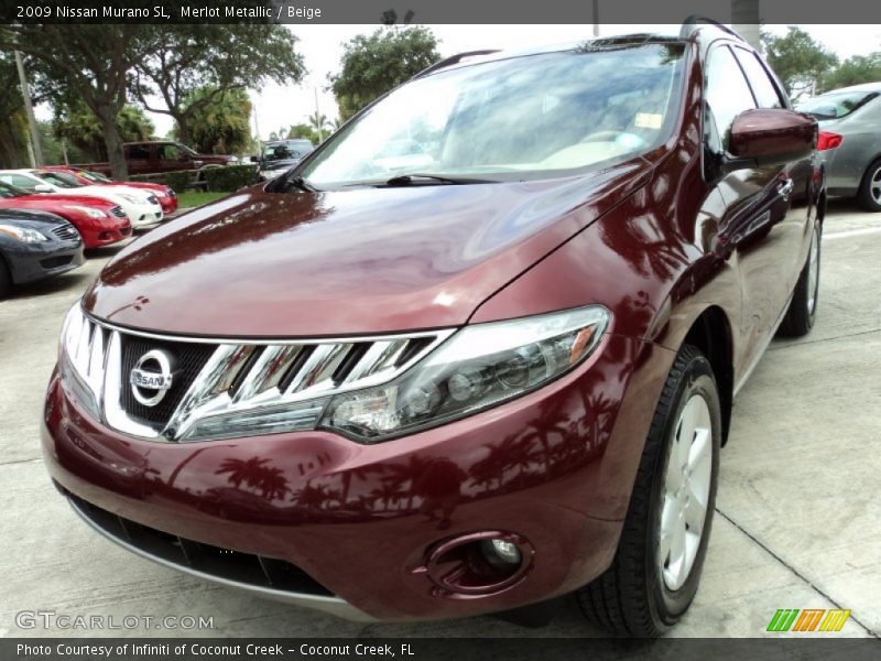 Merlot Metallic / Beige 2009 Nissan Murano SL