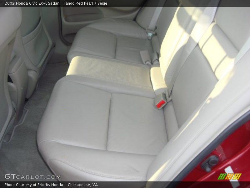 Tango Red Pearl / Beige 2009 Honda Civic EX-L Sedan