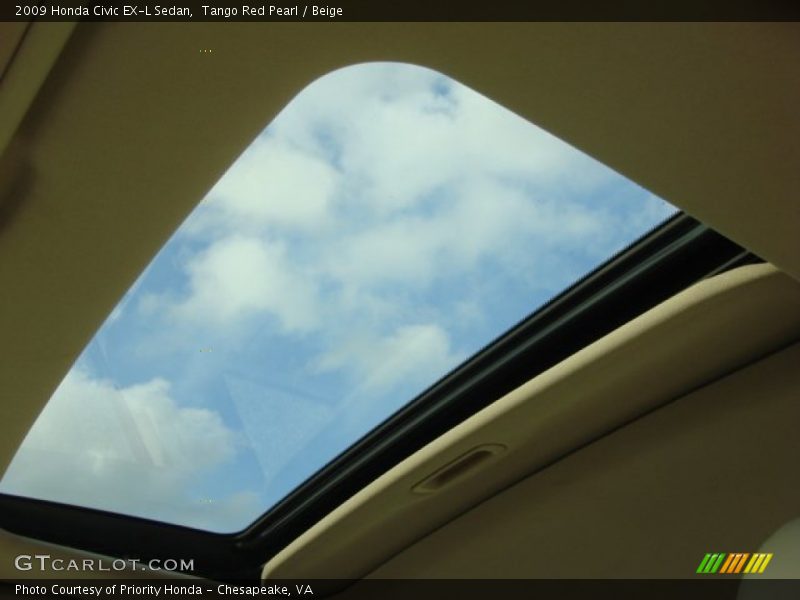 Tango Red Pearl / Beige 2009 Honda Civic EX-L Sedan