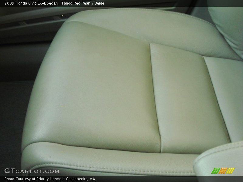 Tango Red Pearl / Beige 2009 Honda Civic EX-L Sedan