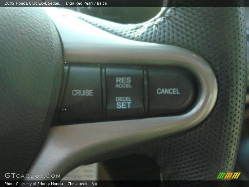Tango Red Pearl / Beige 2009 Honda Civic EX-L Sedan
