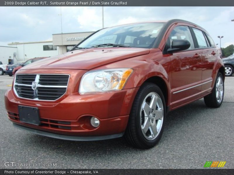 Sunburst Orange Pearl / Dark Slate Gray/Red 2009 Dodge Caliber R/T
