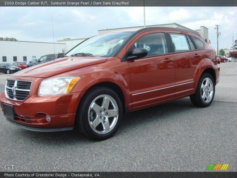 Sunburst Orange Pearl / Dark Slate Gray/Red 2009 Dodge Caliber R/T